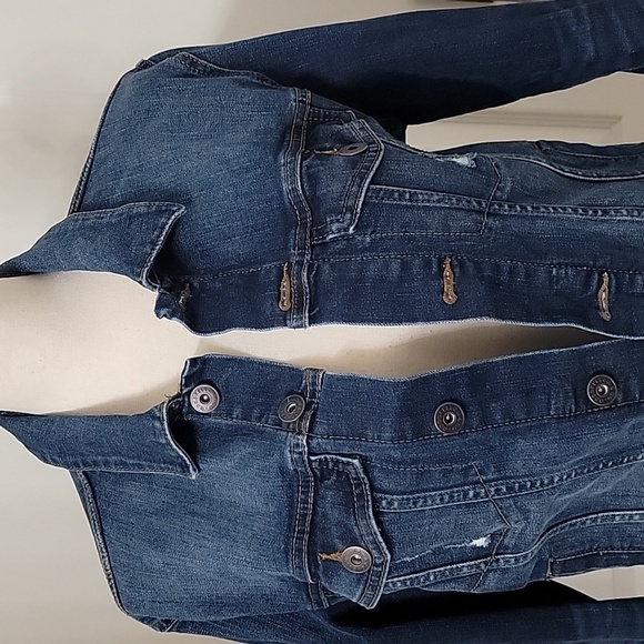 Goodfellow & Co Size S Med-Dk Wash Denim Trucker Jacket Excellent Used Condition - Picture 2 of 12